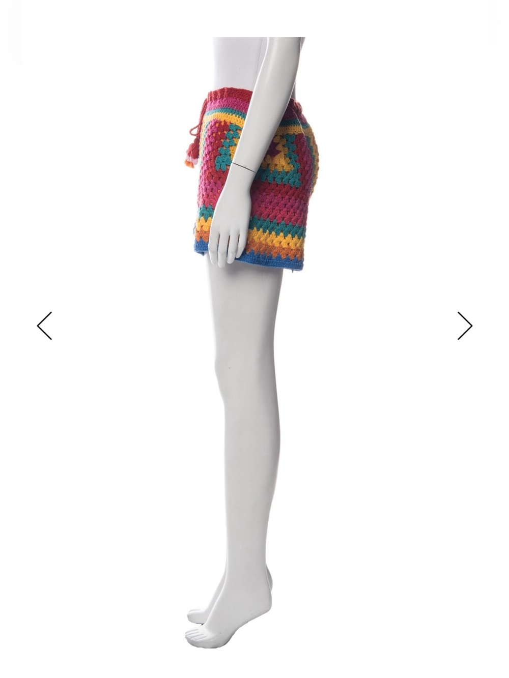 NWT FARM Rio Striped Scarf Crochet Shorts multi color  size small - Picture 5 of 15